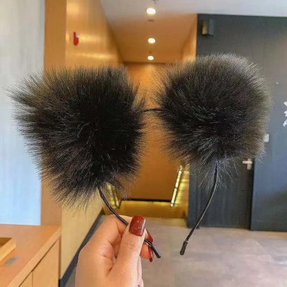 Cute Plush Bells Fox Cat Ears Headband — detail
