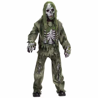 Rough Green General Suit Skeleton Ghost Cosplay Clothes Halloween Party Costume Horror Zombie Ghost — detail