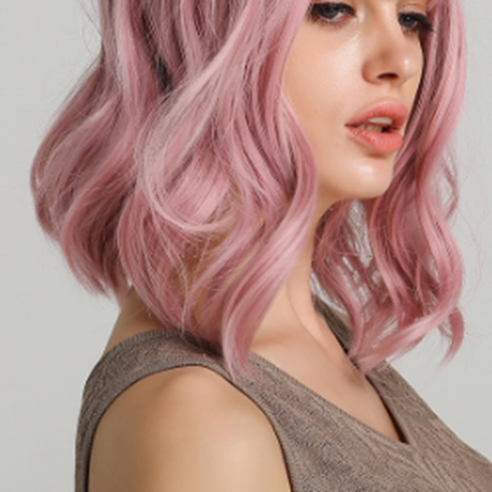 LC210-1 Curly Wavy Wig Pastel Short Bob Synthetic Wigs Cosplay Costume Wigs For Women — detail