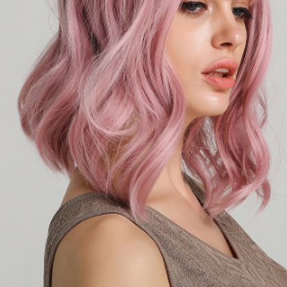 LC210-1 Curly Wavy Wig Pastel Short Bob Synthetic Wigs Cosplay Costume Wigs For Women — detail