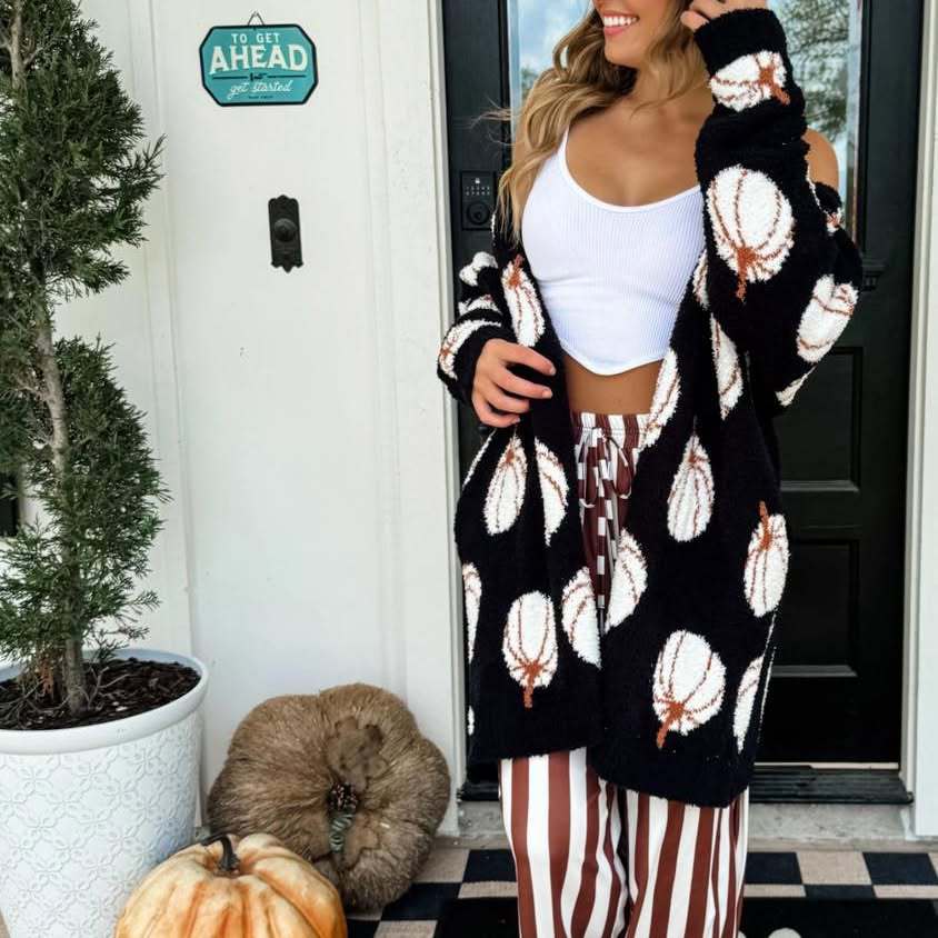 Women's Halloween Ghost Plush Cardigan | Magic Stories