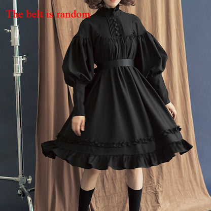 Long Sleeve Lolita Princess Dress Button Lace Dress — detail