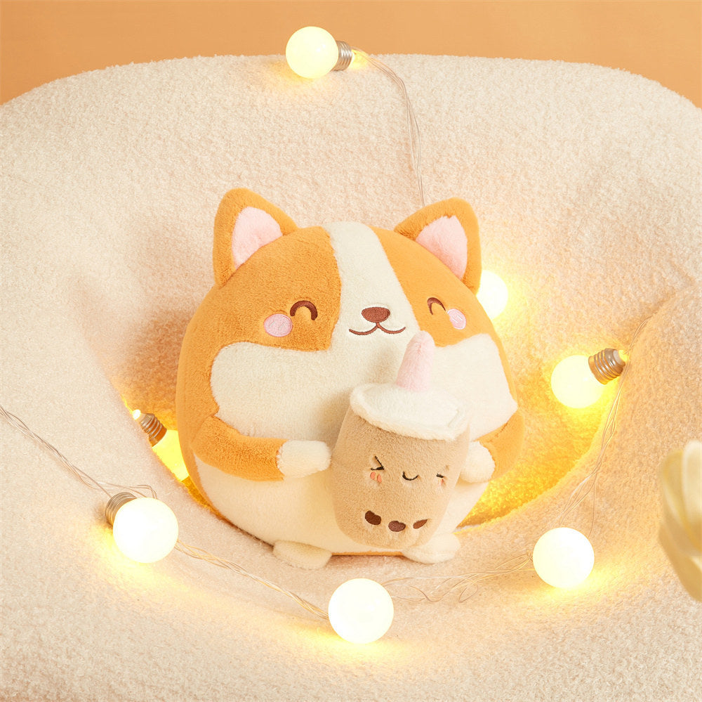 Cute Round Corgi Doll Milk Tea Shiba Inu | Magic Stories