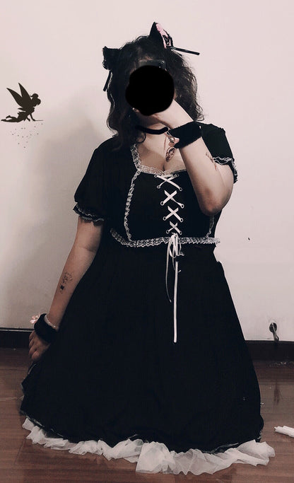 Plus size Harajuku dress — detail