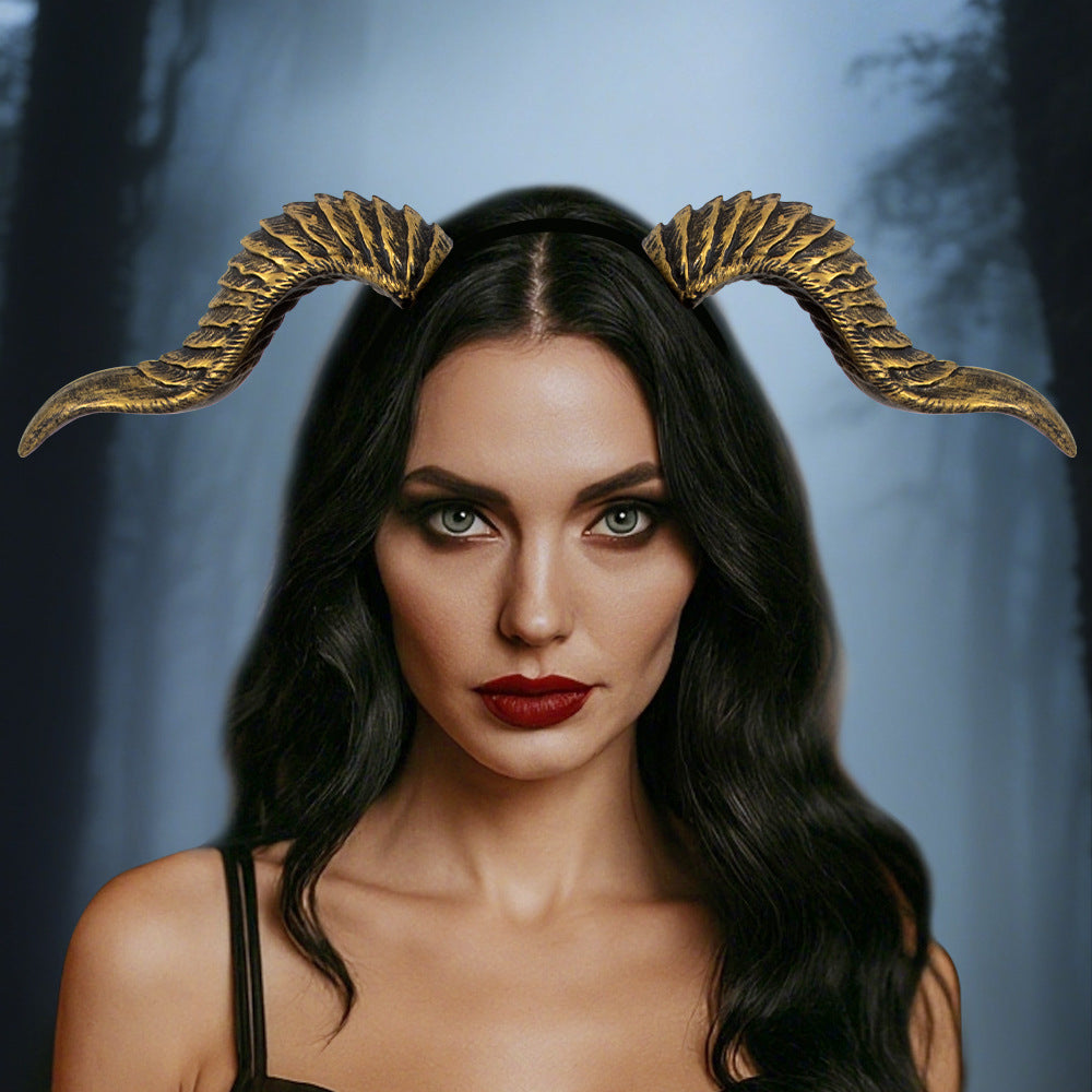Cross-border New Halloween Festival Dress Up Devil Horn Headband DIY Assembly Cos Hair Accessories Props Can Be — detail
