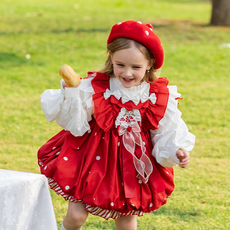 Girl's Red Lolita Cartoon Mushroom Dress | Magic Stories