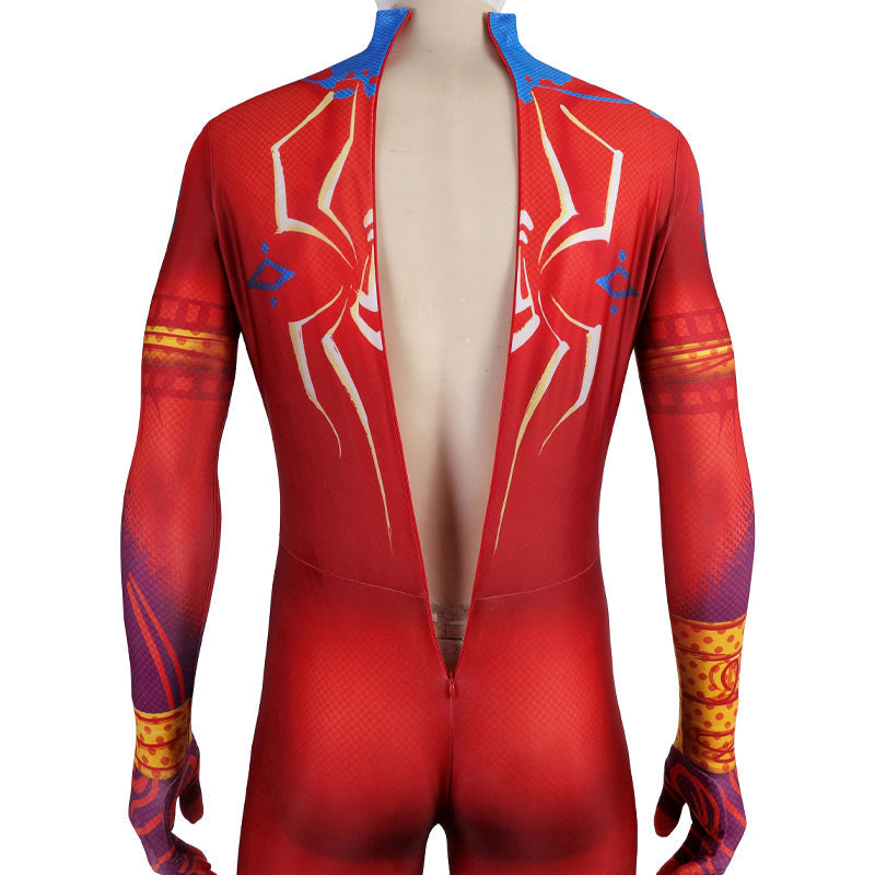Spider-Man India Pavitr Prabhakar Cosplay Costume — back view
