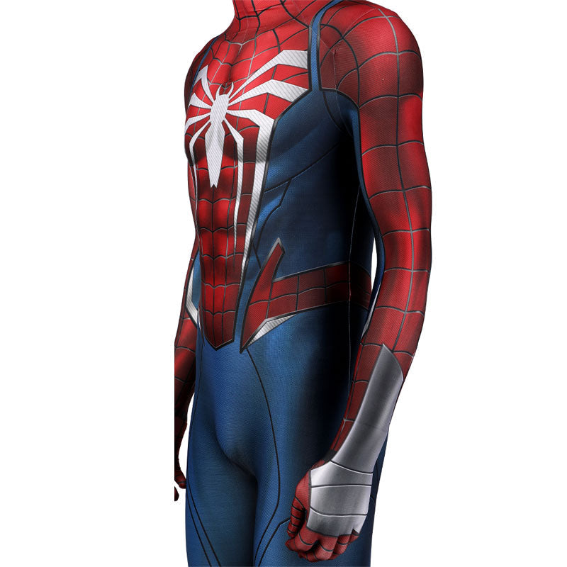 Spider-Man PS5 Peter Parker Jumpsuit Cosplay with Headgear — back view