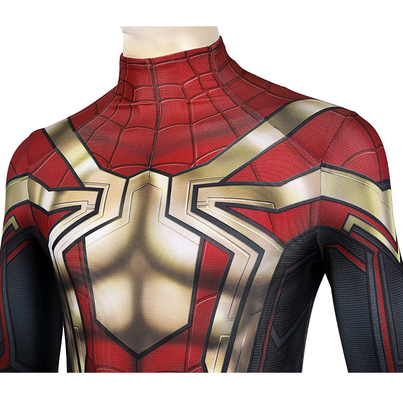 Spider-Man 3 No Way Home Peter Parker Jumpsuit Cosplay Costumes with Headgear — in use