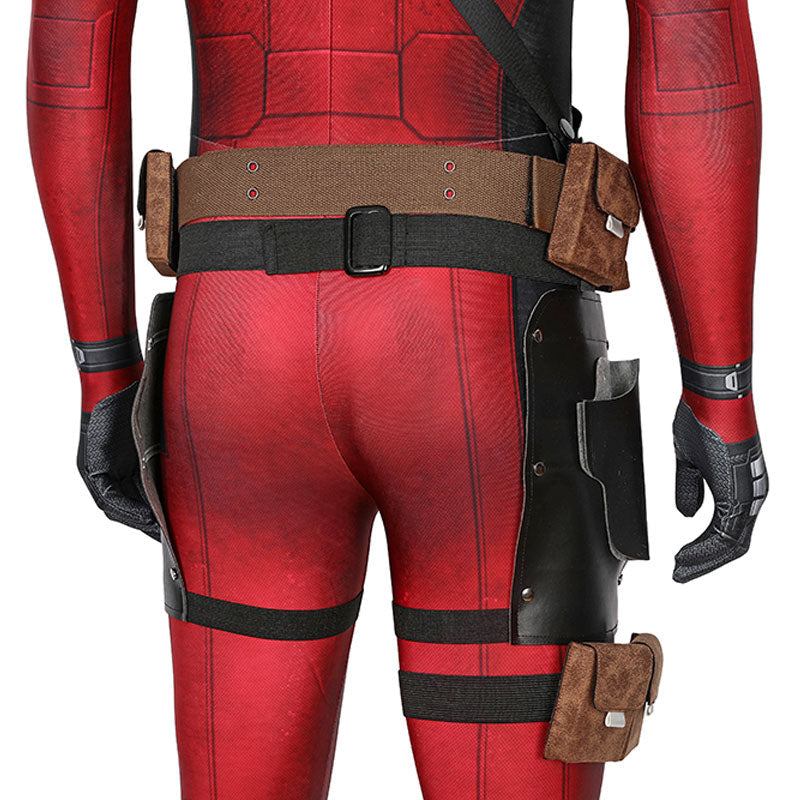 Deadpool 3 Wade Wilson Jumpsuit Cosplay Costume with Props — back view