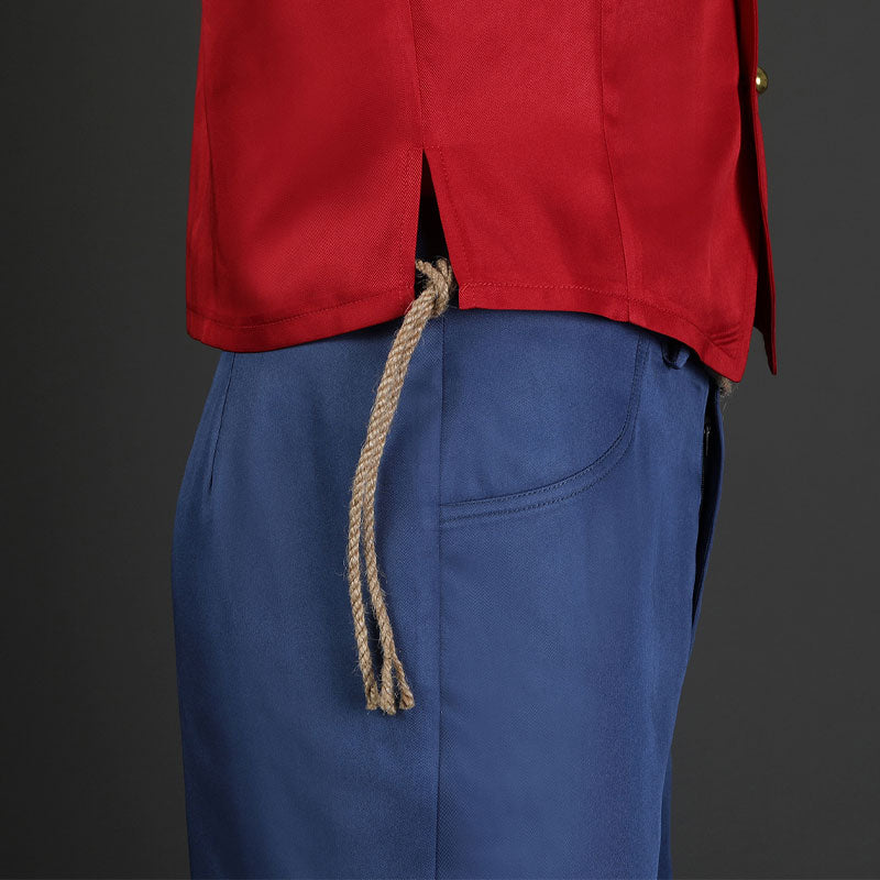 One Piece Monkey D. Luffy Vest Fullset Cosplay Costume — back view