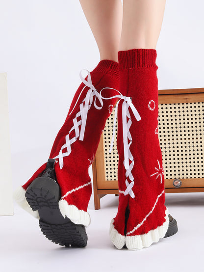 Y2K Goth Lolita Flared Knit Lace Tie Leg | Magic Stories