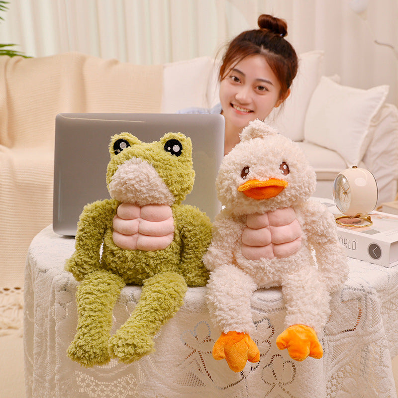 Cute Funny Muscle Frog Doll Plush Toys | Magic Stories