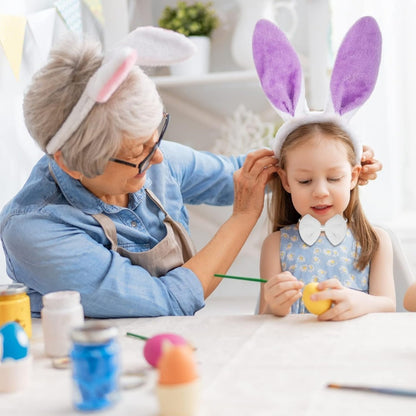 Easter Headband 3-Piece Set, Easter Bunny Costume Set, Cute Bunny Headband With Ears, Fluffy Tail & Carrot, — back view
