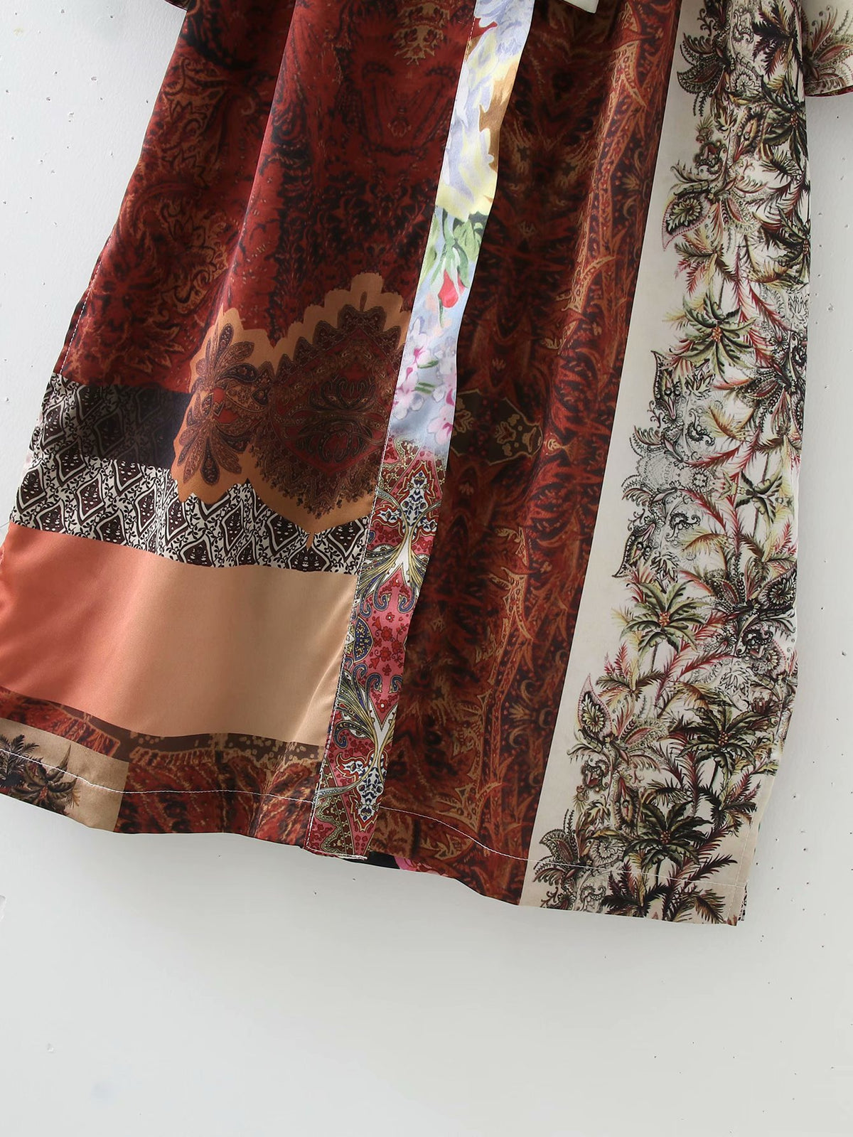 Fashion Ladies Printed Kimono Dress Outer Wear — side view