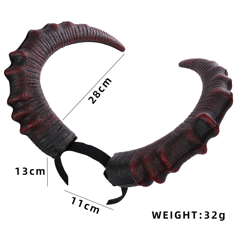 Party Decoration Devil Horns Headdress Ghost Festival Ball Head — detail