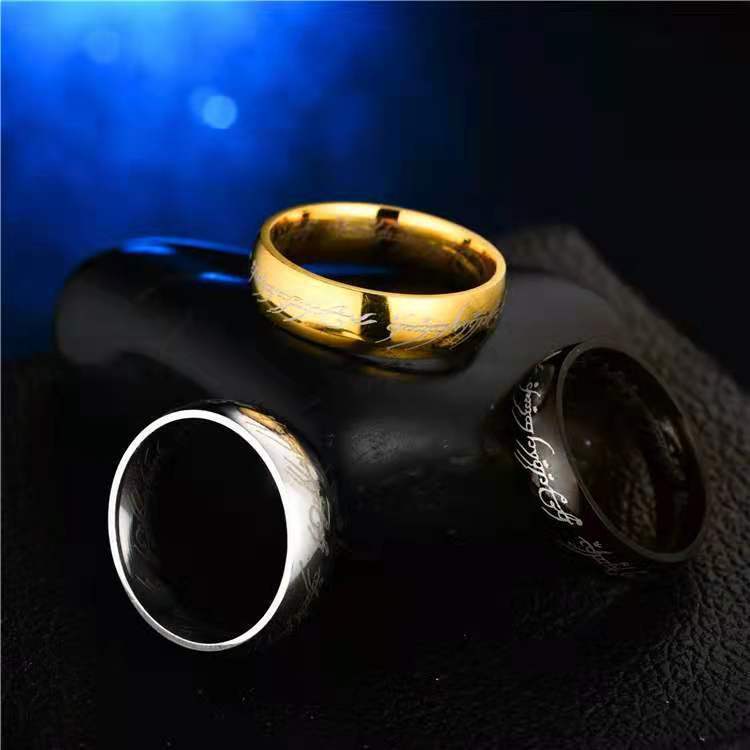 Titanium Steel Couple Ring (Lord of the Rings) — back view