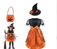 Halloween child witch costume — side view