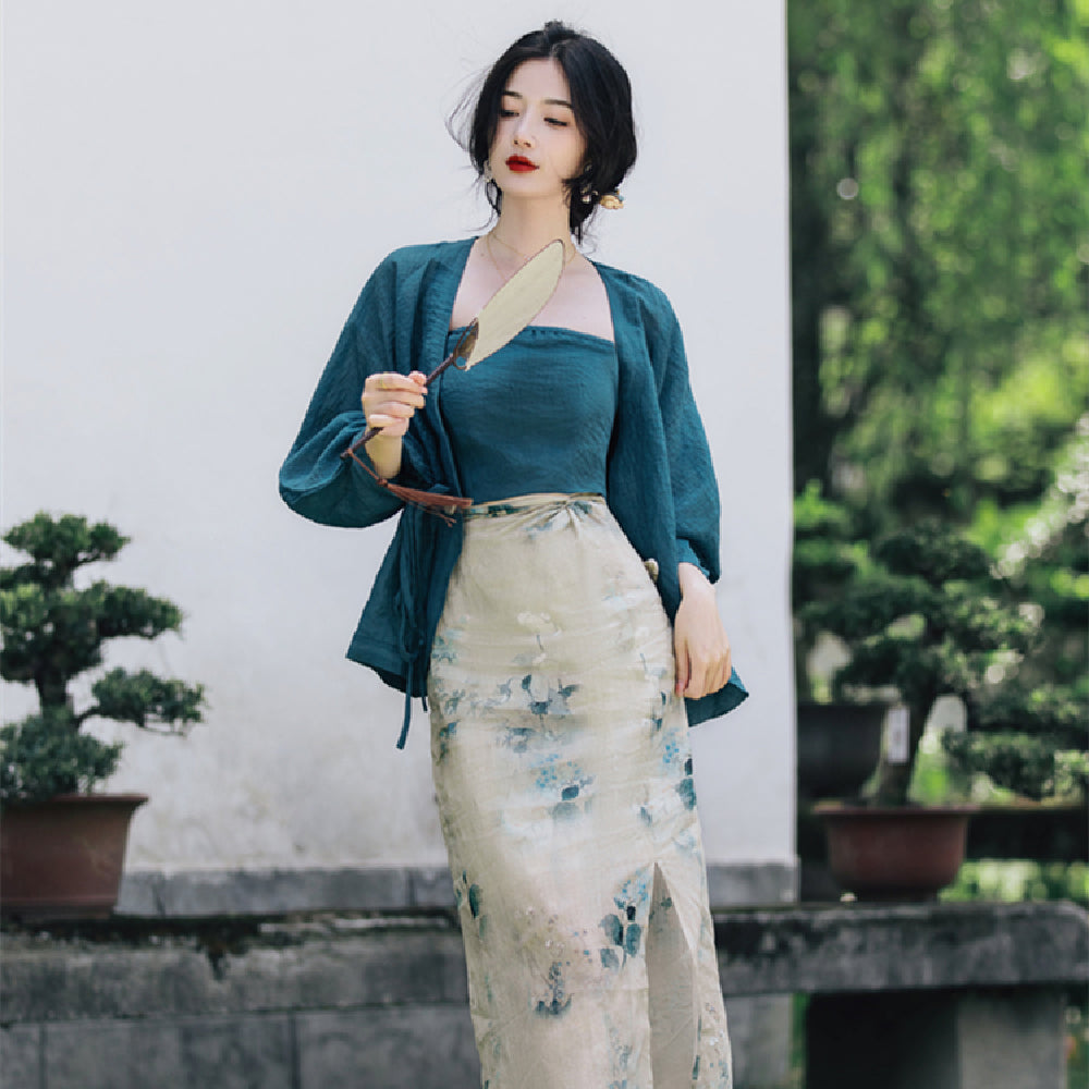 Women's Hanfu Element Three Piece Dress | Magic Stories