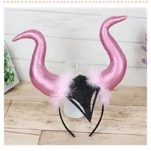 Halloween Accessories Demon Horn Headdress Demon Witch Costume Props — scale reference