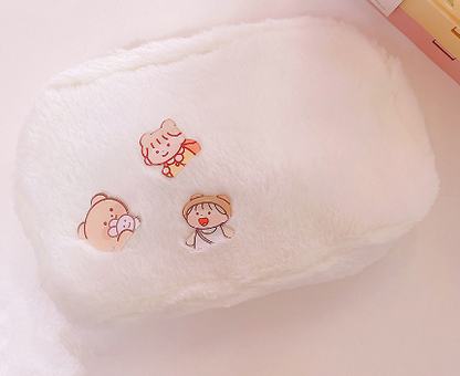Warm Plush Cosmetic Bag Large Capacity | Magic Stories