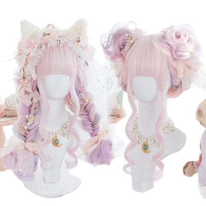 Creative And Versatile Japanese-style Lolita Long Curly Cosplay Wig — side view