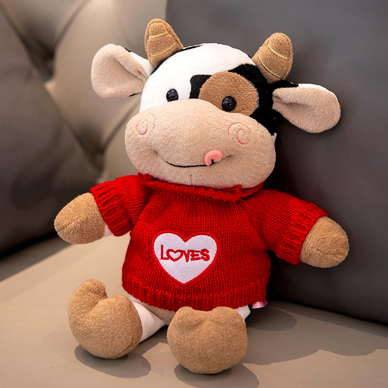 Cute Cow Doll Plush Toys Mascot — in use