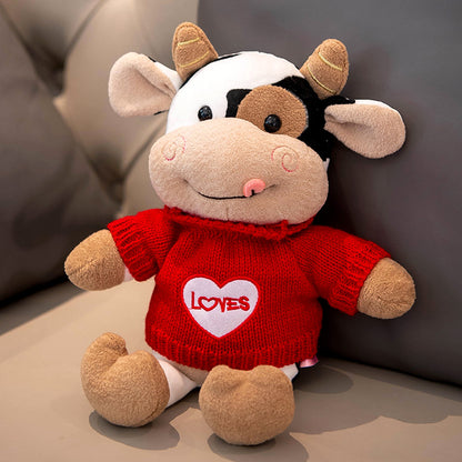 Cute Cow Doll Plush Toys Mascot — in use
