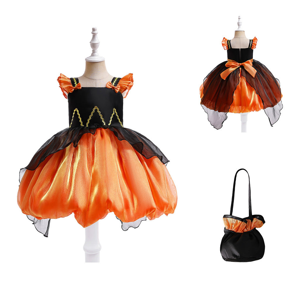 Halloween Witch Performance Costume Princess Dress — side view