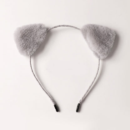 Cute Plush Bells Fox Cat Ears Headband — back view