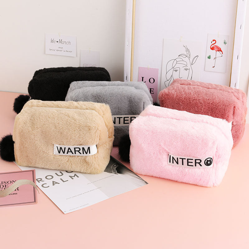 Plush Cosmetic Bag Korean Style Fashion | Magic Stories