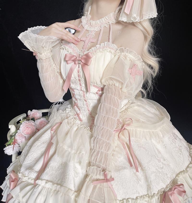 Dark Goth Lolita Halter Dress — back view