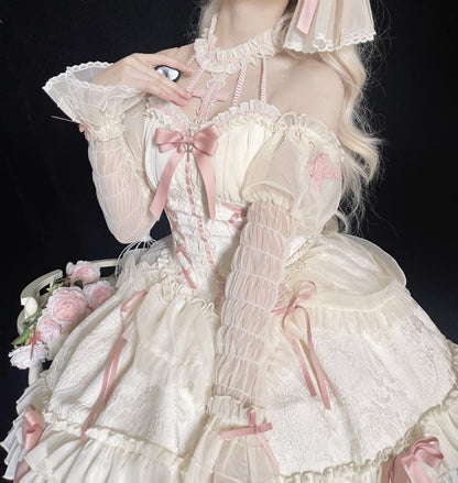 Dark Goth Lolita Halter Dress — back view