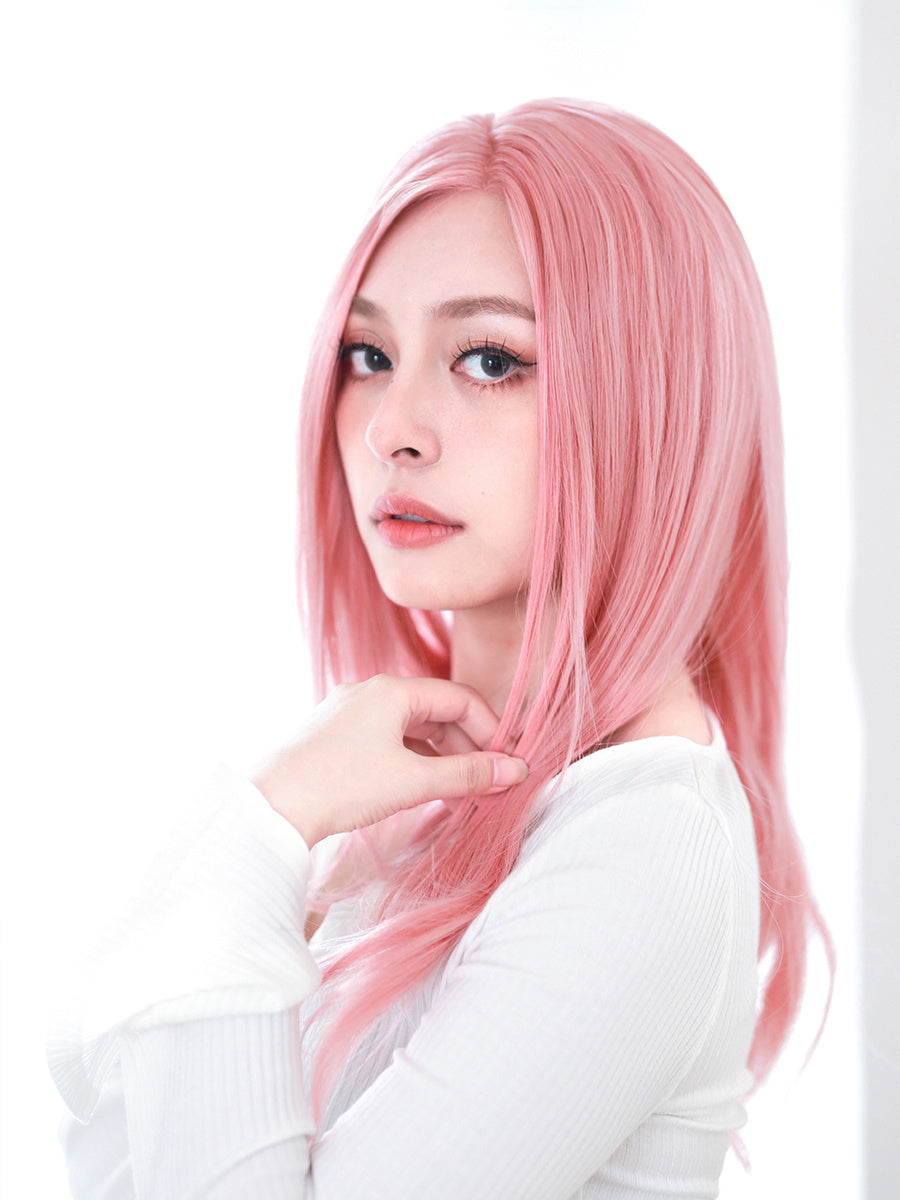 Natural Long Straight Wig — detail