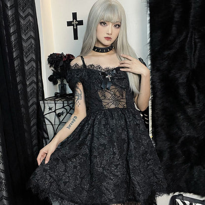 Dark Halloween Gothic Short Dress | Magic Stories