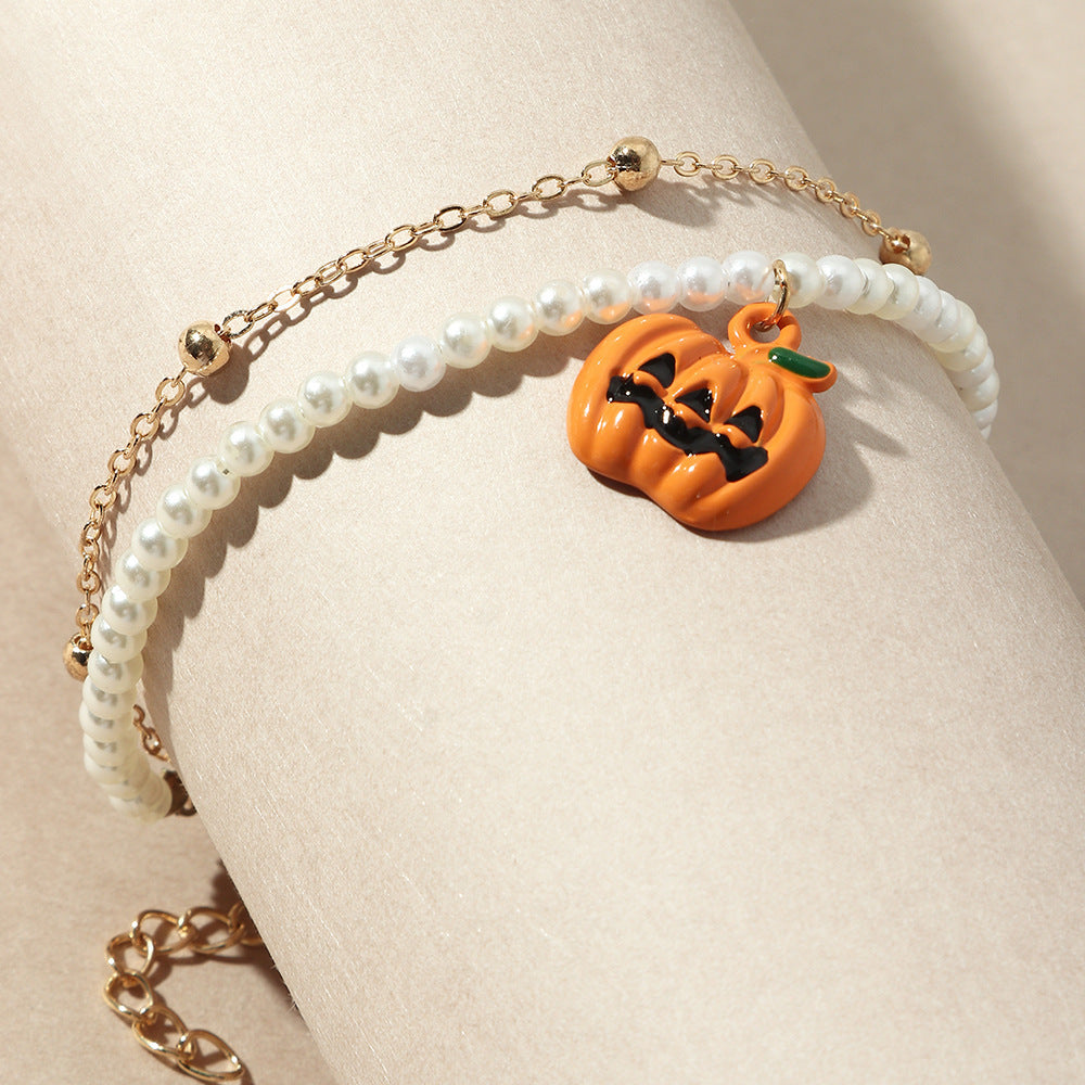 Cartoon Pumpkin Halloween Bracelet — side view