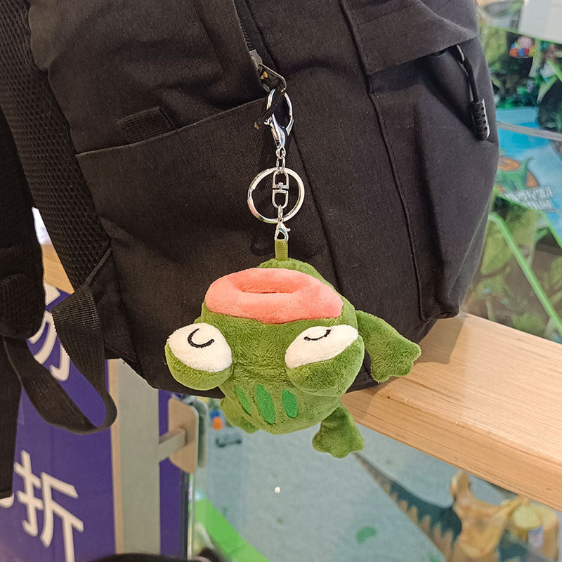 Plush Doll Sausage Lip Frog Toy Pendant — side view