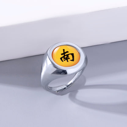 Cosplay Anime Akatsuki Member Sign Ring — side view