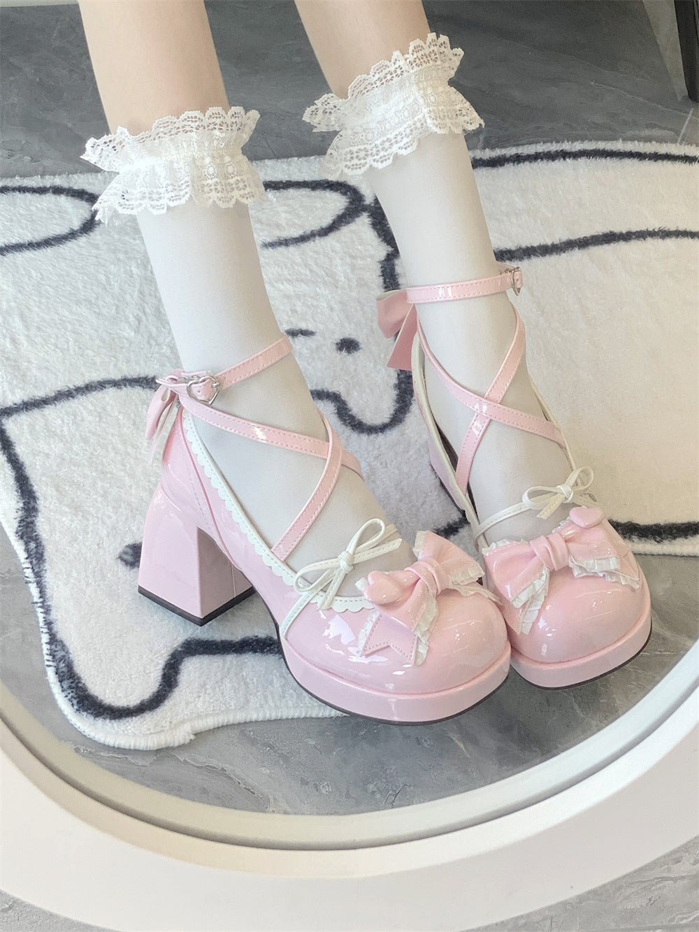 Mid Heel Platform Cute Single-layer Shoes | Magic Stories