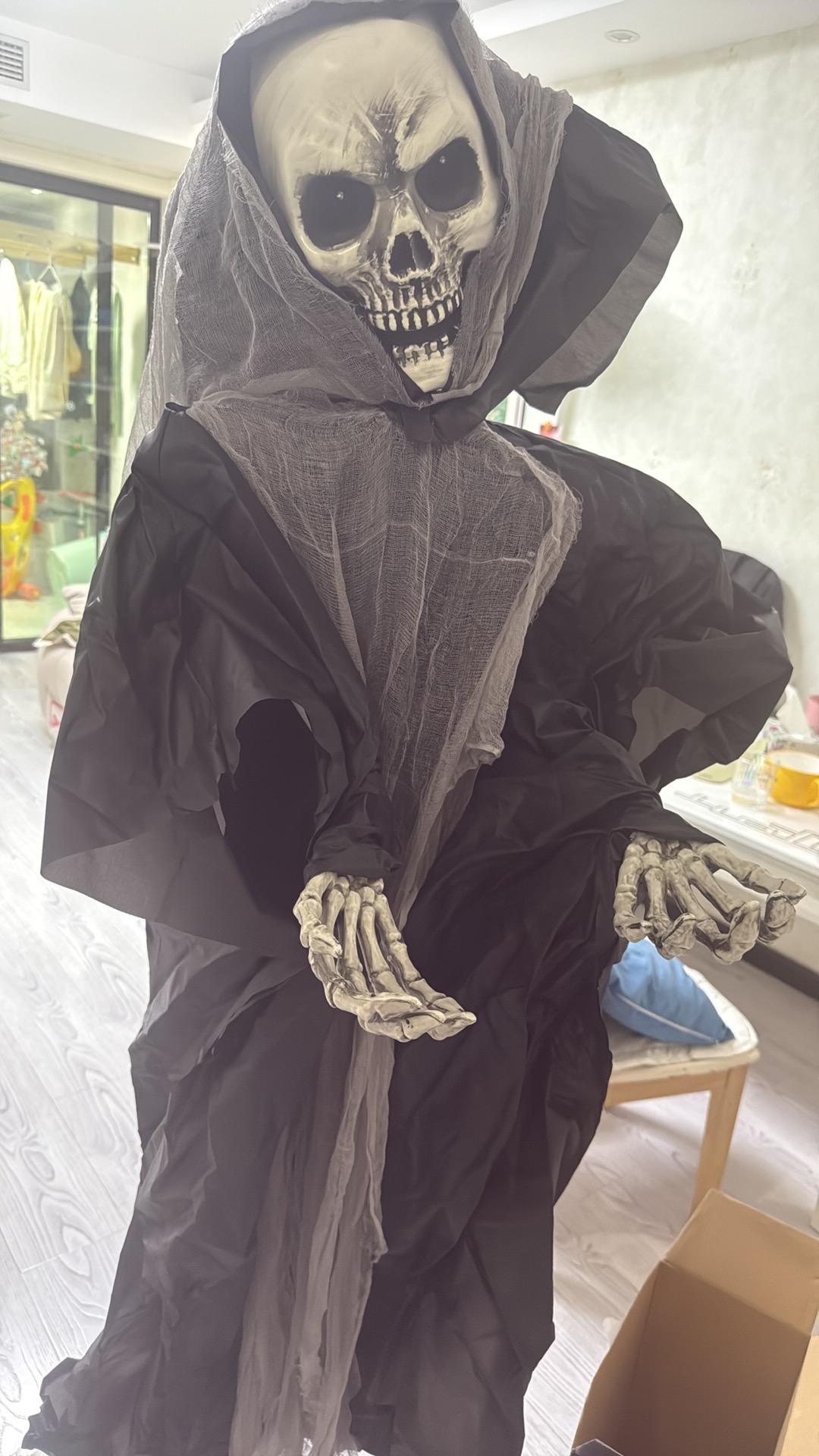 Halloween Grim Reaper Animated Decorative Prop — side view