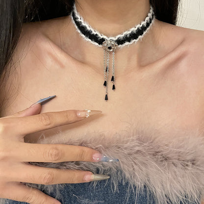 Flower Tassel Plush Choker Necklace | Magic Stories