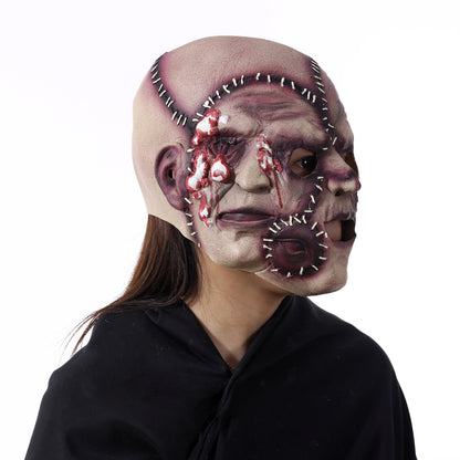 Halloween Three-sided Grimace Horror Mask Cosplay Mask Party Scary Mask Prop — back view