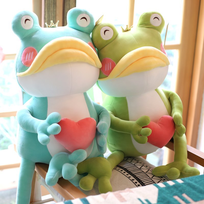 Cute Plush Toy With Big Mouth Love Frog Doll — side view