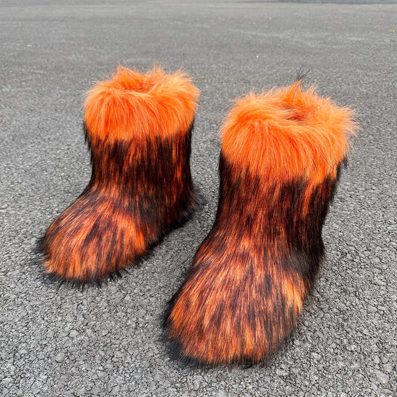 Raccoon Fur Plush Snow Boots | Magic Stories