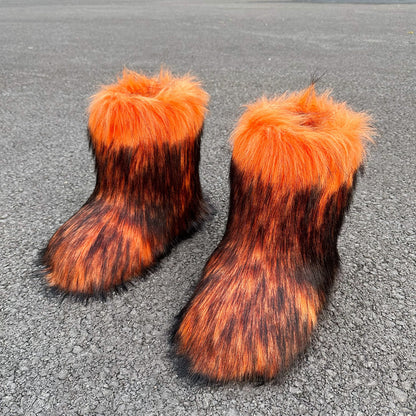 Raccoon Fur Plush Snow Boots | Magic Stories