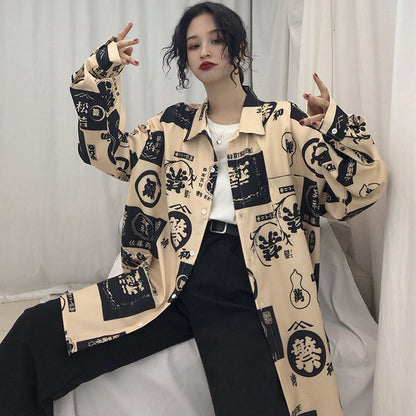Streetwear Harajuku clothing ladies shirts — detail