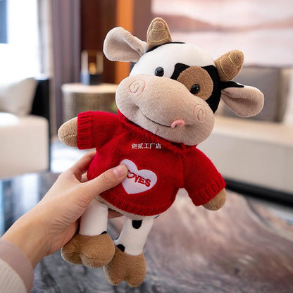 Cute Cow Doll Plush Toys Mascot — back view