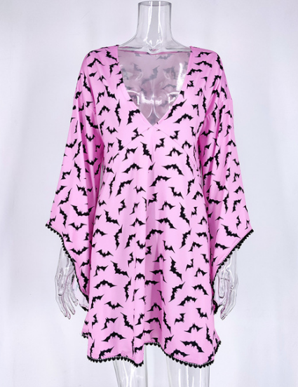 Yangelo Fairy Grunge Women Dress Deep V Neck Goth — in use