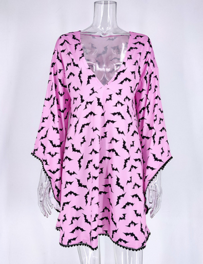 Yangelo Fairy Grunge Women Dress Deep V Neck Goth — in use