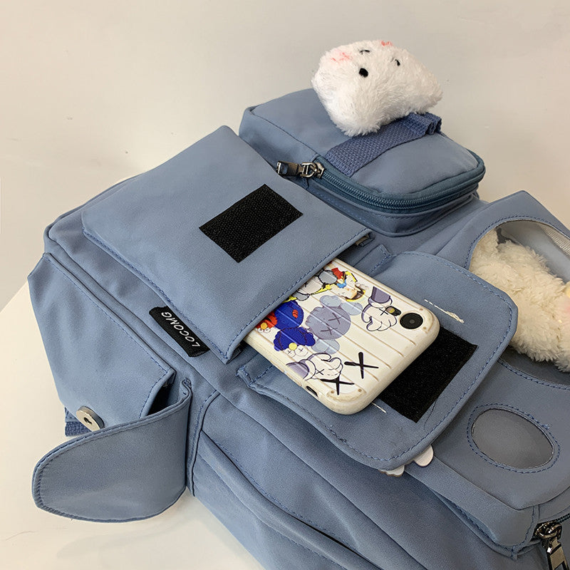 Korean Fashion Harajuku Girl Bear Backpack — in use